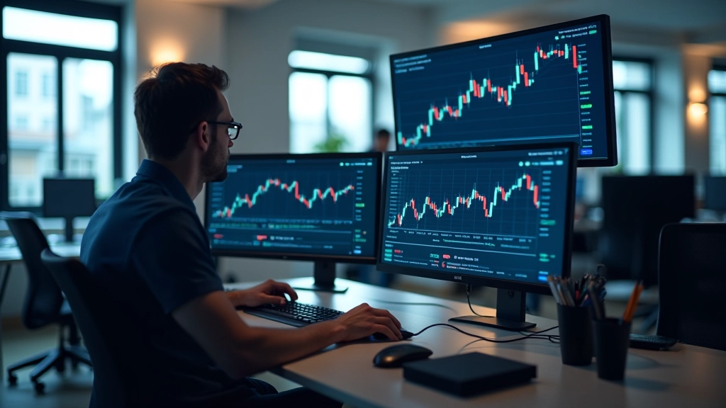 Espaço de trabalho com análise de gráficos financeiros e dados em tempo real